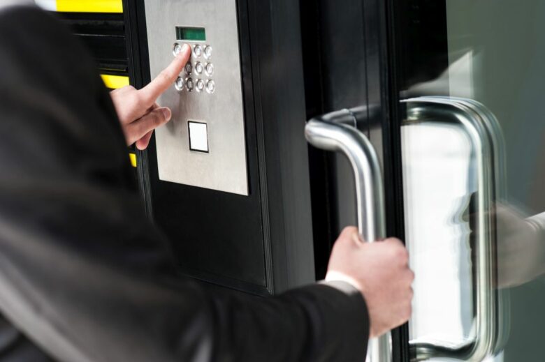 Access Control panel being used by man in Deerfield Beach, FL